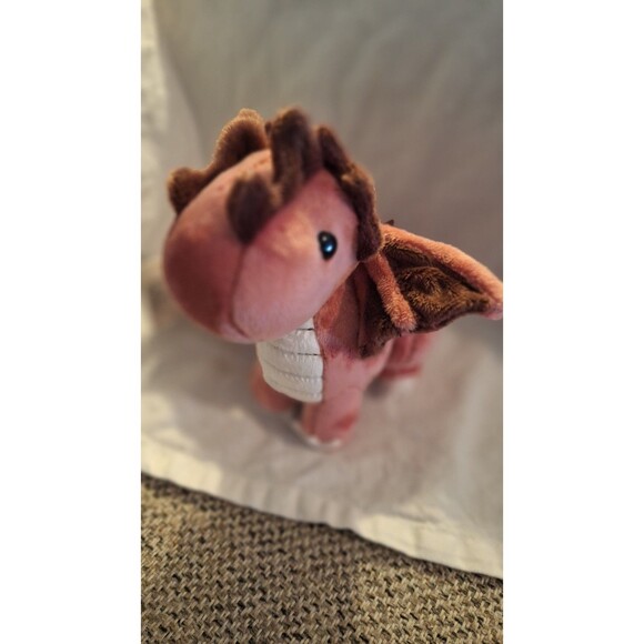 Bellzi Draggi Red Dragon Plush Toy 6” Kawaii Stuffed Animal in Mauve White Brown - Picture 2 of 10